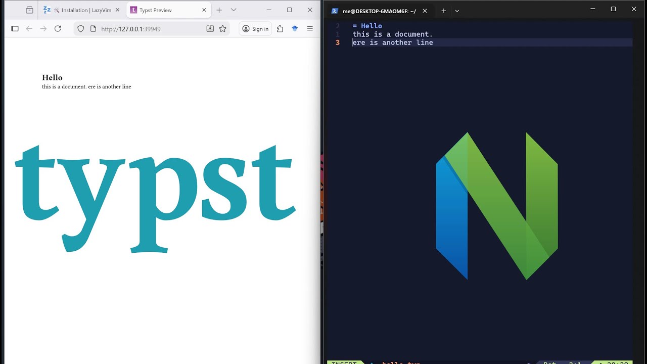 Typst and nvim easy complete set up