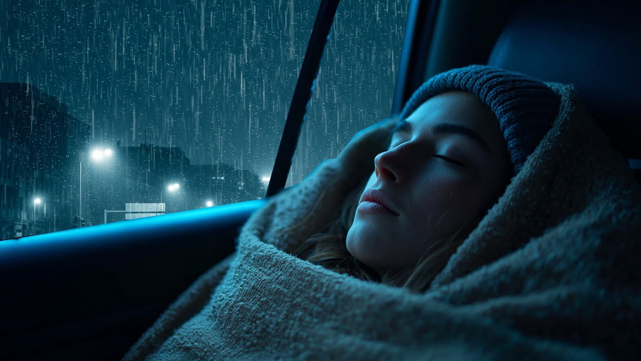 Rain Sounds for Sleeping in a Cozy Car 🌧️ 3 Hours Night City Ambience, No Music, ASMR