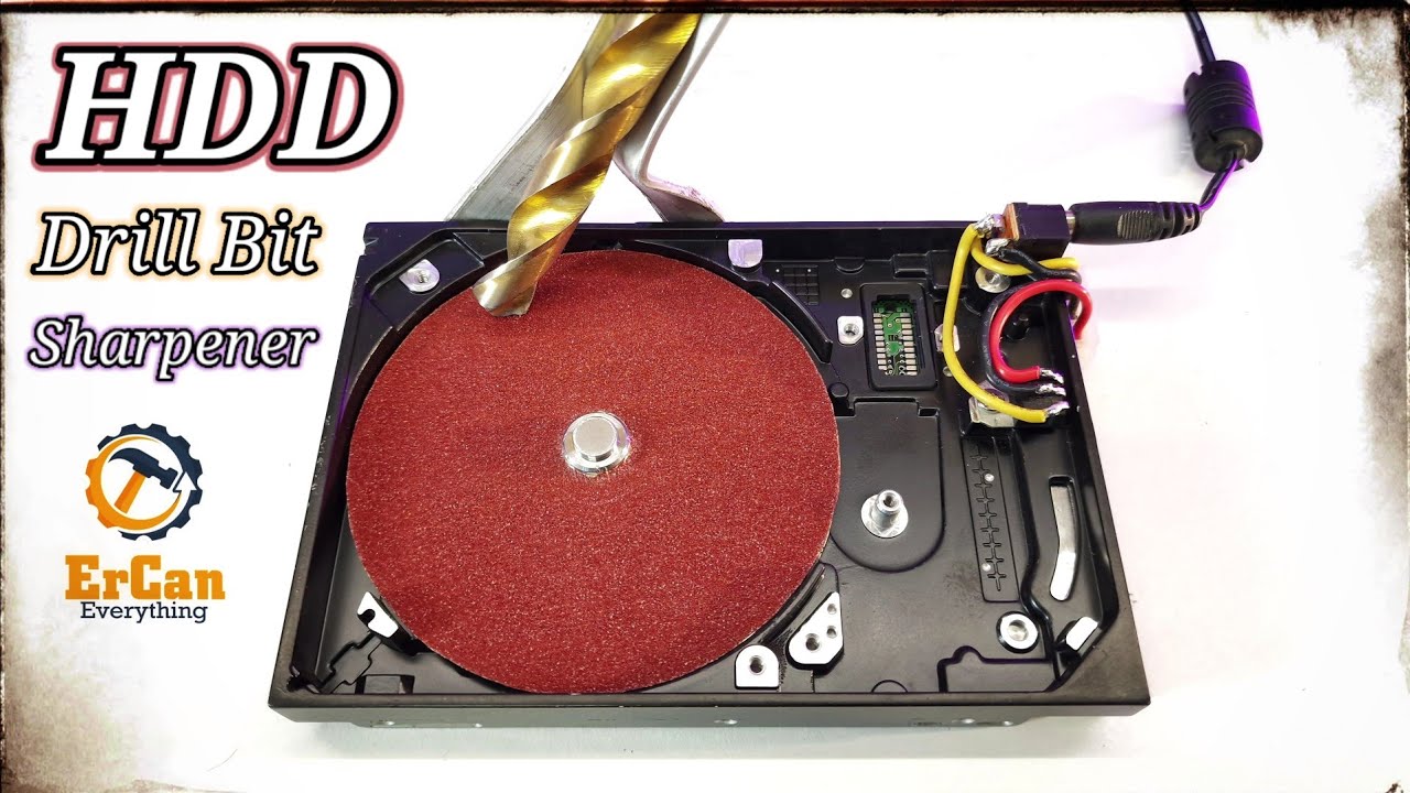 DIY simple Drill Bit Sharpener from an old Hard Disc Drive at Home