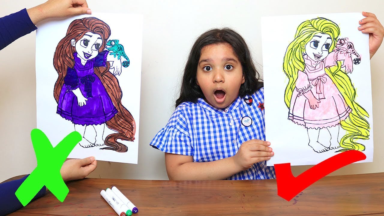 تحدي التلوين ب3 الوان !! لونت روبانزل و عنكبوت !! 3 Marker Challenge !! rapunzel & spider