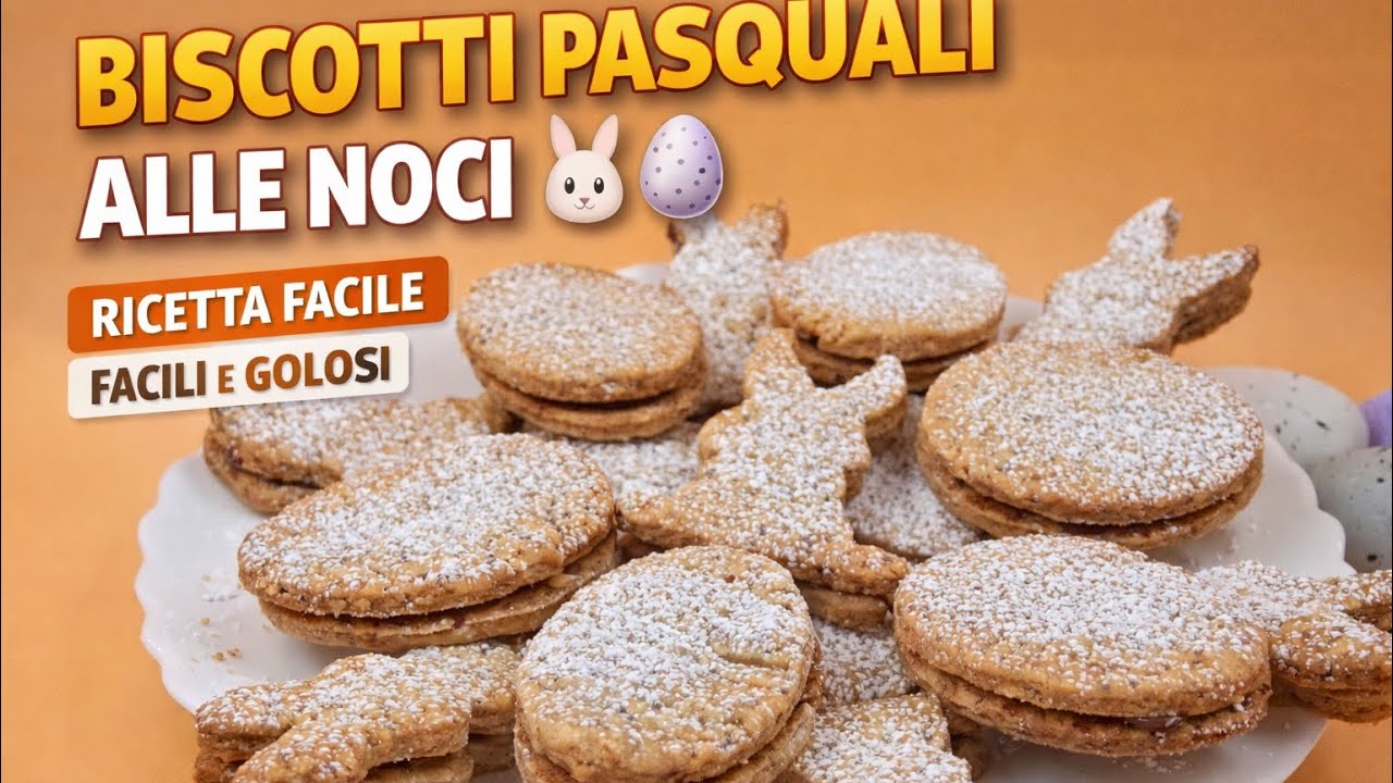 Biscotti Pasquali alle Noci 🐰🥚 Coniglietti e Uova di Pasqua Facili e Golosi