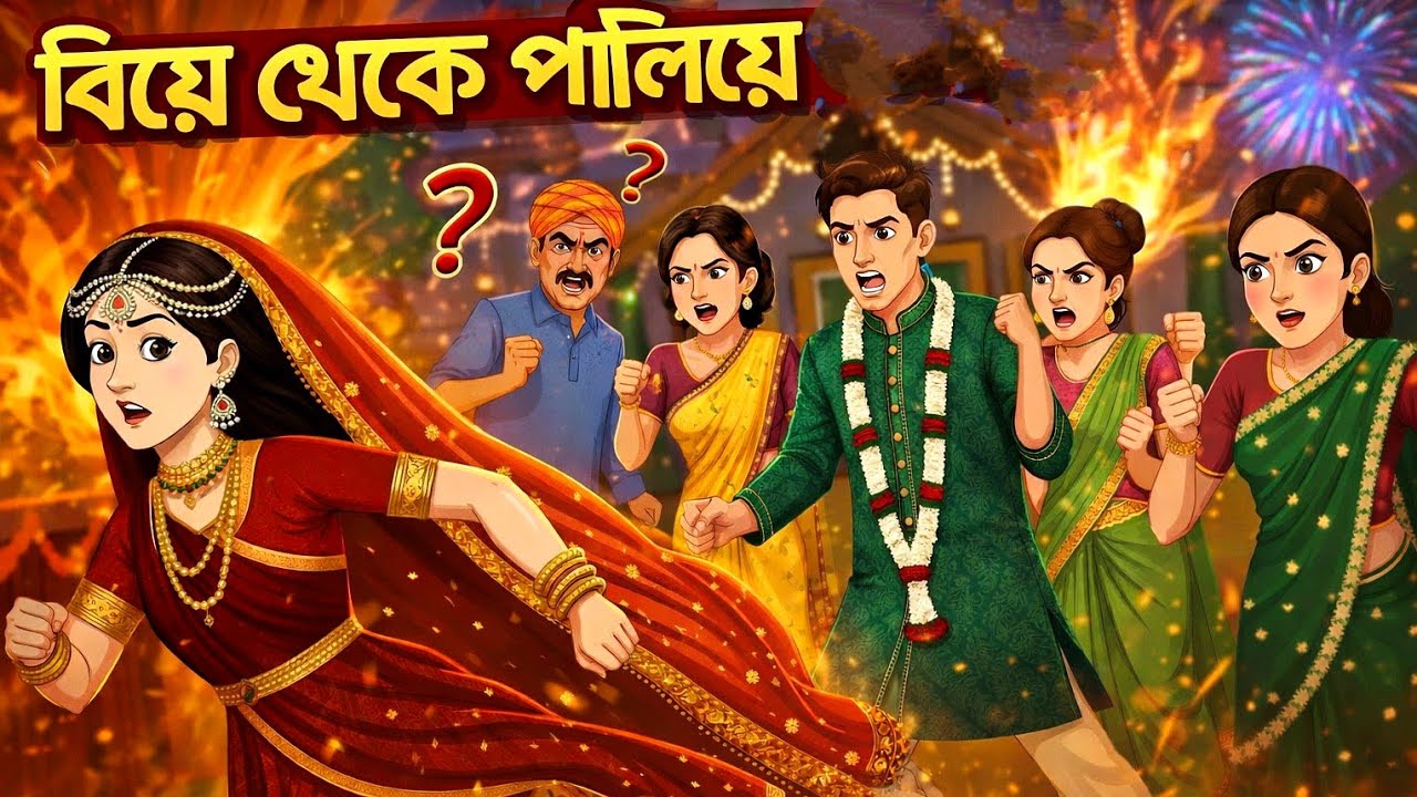 বিয়ে থেকে পালিয়ে। Bangla animated cartoon