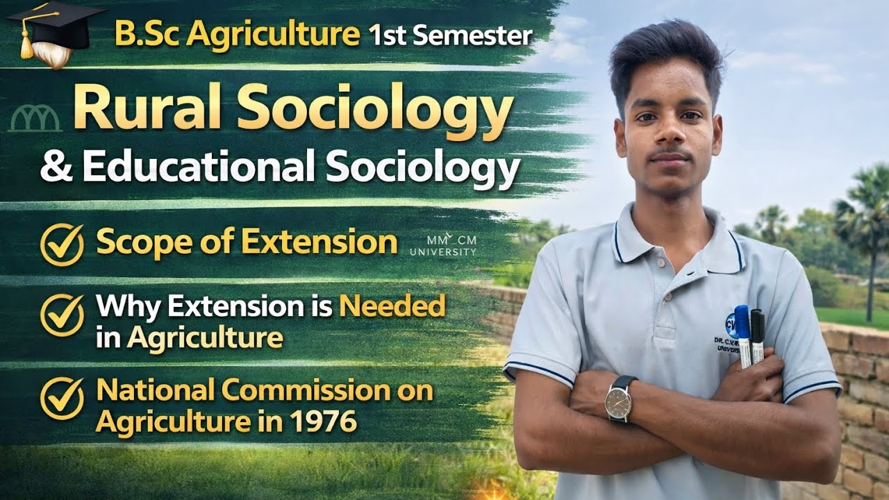 BSc Agriculture 1st Semester | Rural Sociology & Extension Education (Extension-101) in Hindi 