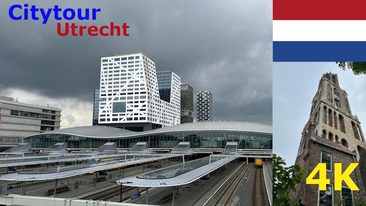 Utrecht | Dom Tower, Central Station, Library Neude, Dom Church, more | The Netherlands [4K]