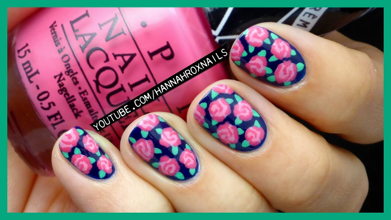Easy Rose Print Nail Art (with just a toothpick!)