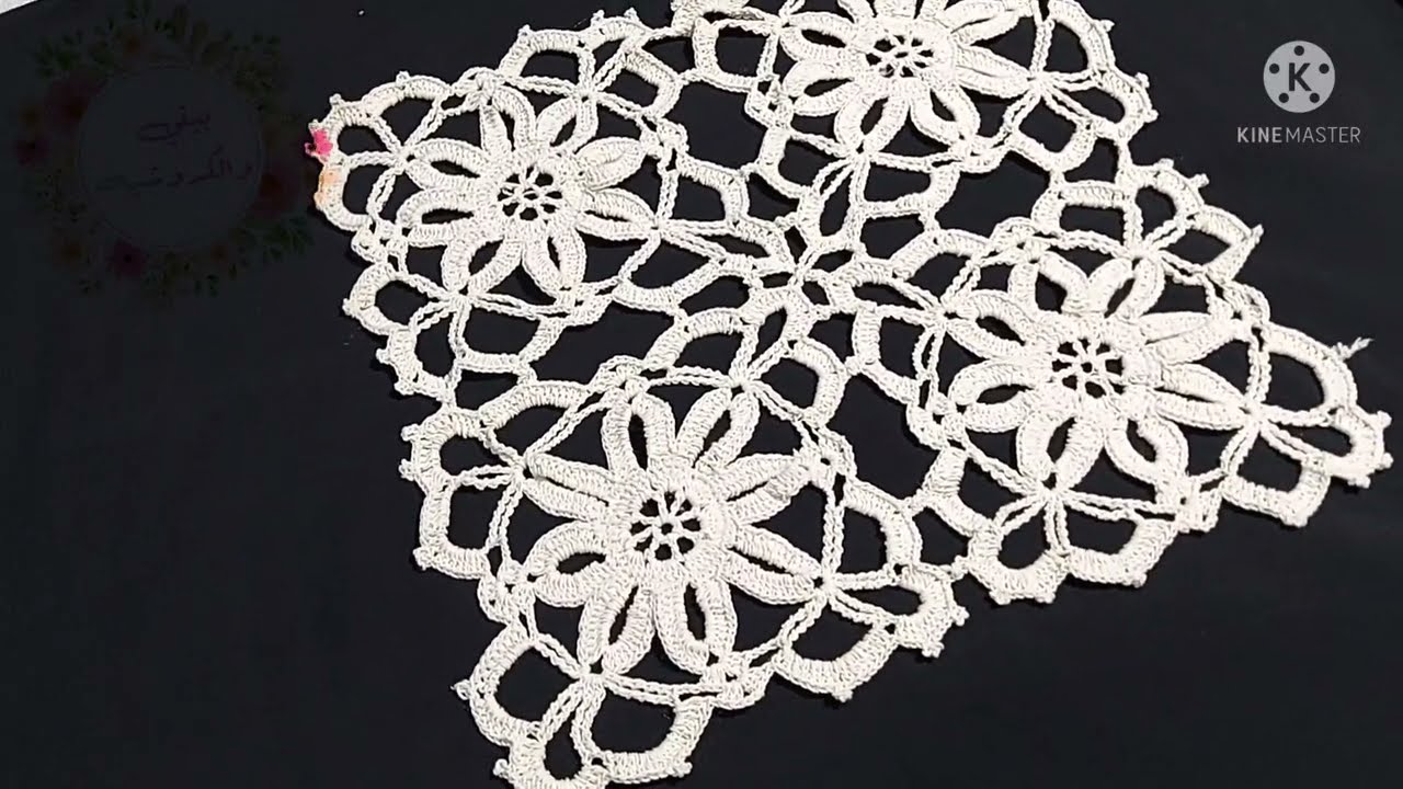 كروشيه مفرش وحدات مربعة تحفة سهل جدا / مفرش كروشيه مربع crochet doily