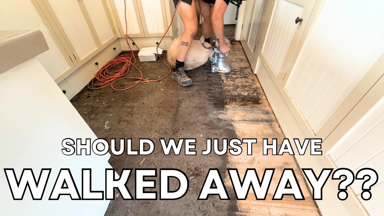 Sanding off GLUE | Floorboard restoration