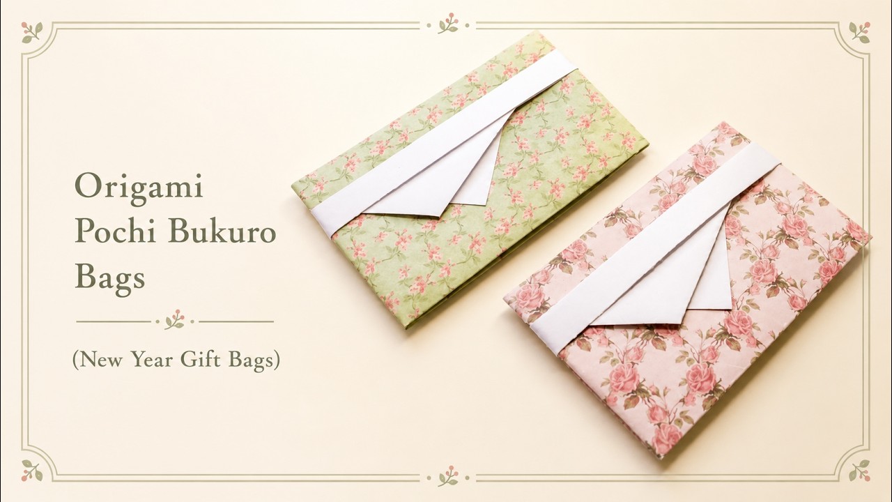 Origami Pochi Bukuro Bags | How to Make New Year Gift Bags with Paper | Paper Bags Craft | DIY
