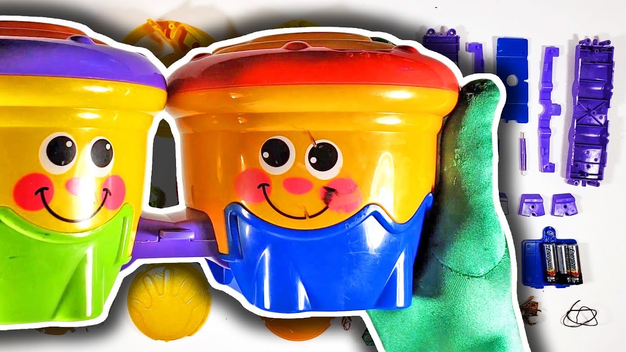 Learn Nursery Rhymes & Teardown Bongo Drums || Go Baby Go! Crawl-Along Drum Roll By Fisher Price