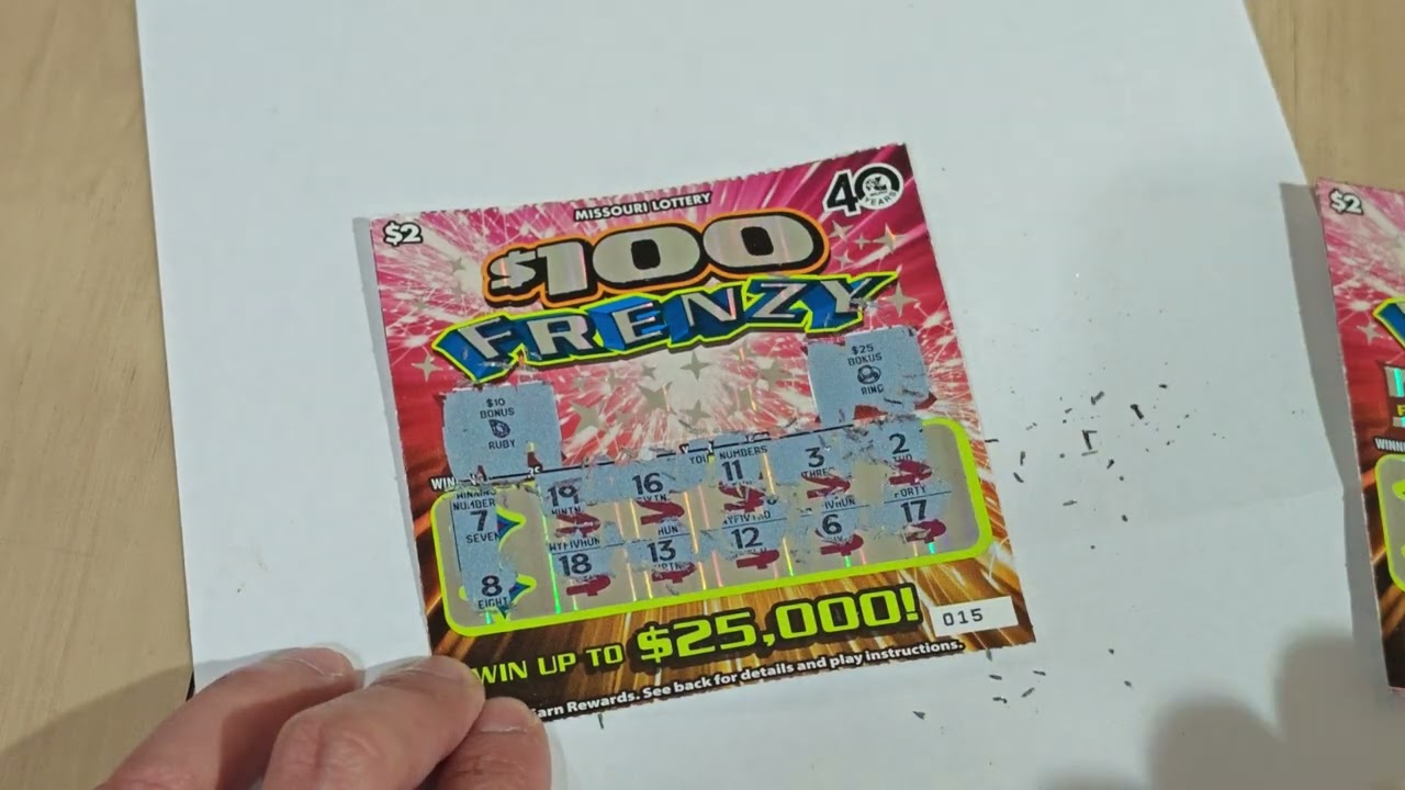 $100 Frenzy Missouri Lottery Scratch Tickets Scratchers 