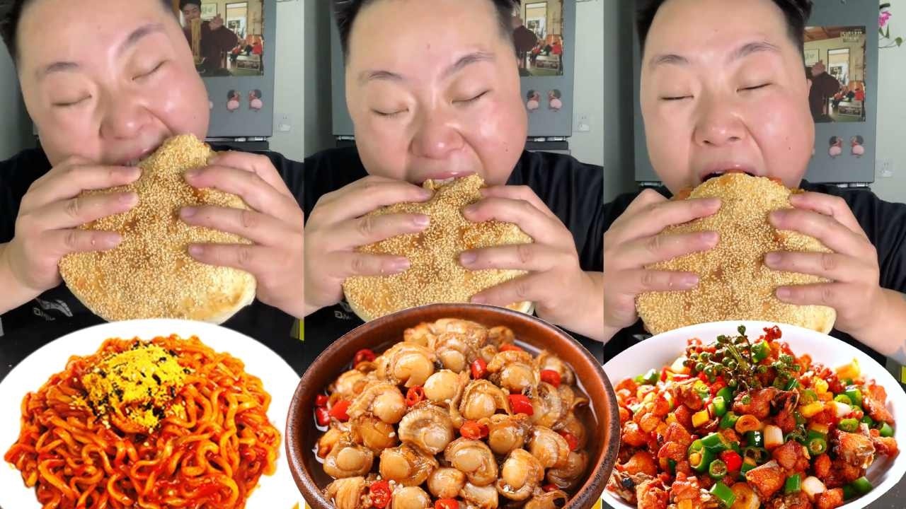 自制中式汉堡，辣条+煎鸡蛋+午餐肉+烤鸡腿，直接抱起来啃【金灿灿】