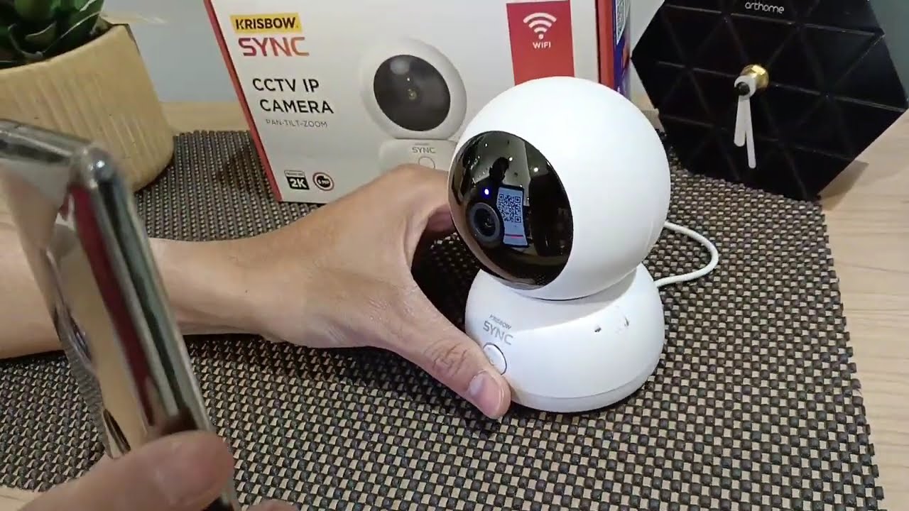 Cara konek CCTV IP Camera Krisbow Sync type baby monitoring Pan Tilt Zoom