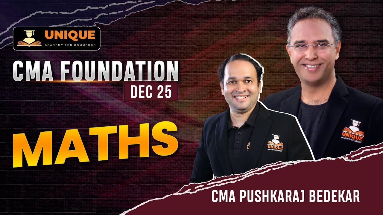 CMA FOUNDATION | MATHS LECTURE 15 | ARITHMATIC & JEOMETRIC PROGRESSION | DEC 25 & JUNE 26