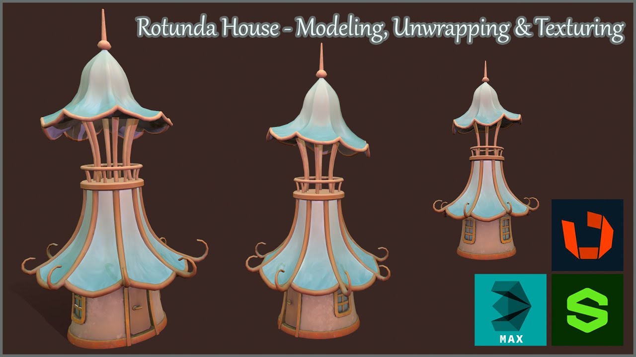 Cute Rotunda House Modeling Unwrapping & Texturing made easy!