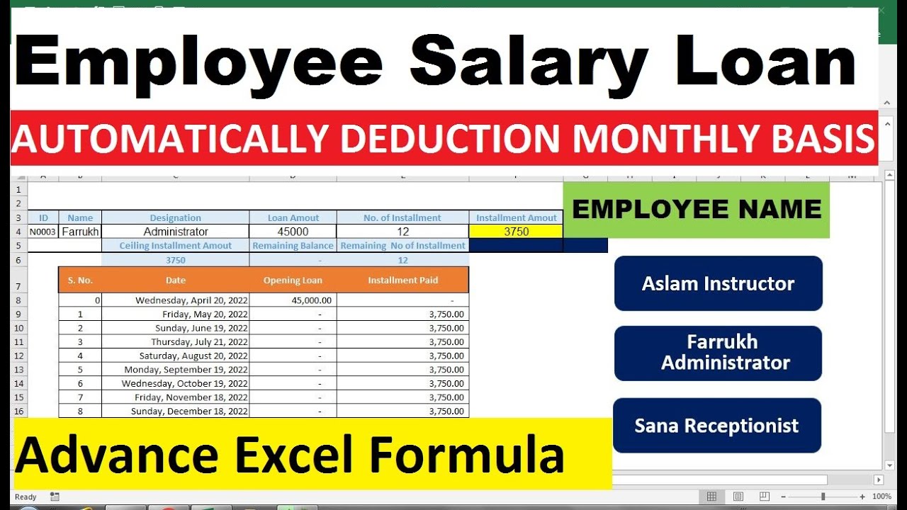 How to Make Employee loan&nbsp;management system&nbsp;excel