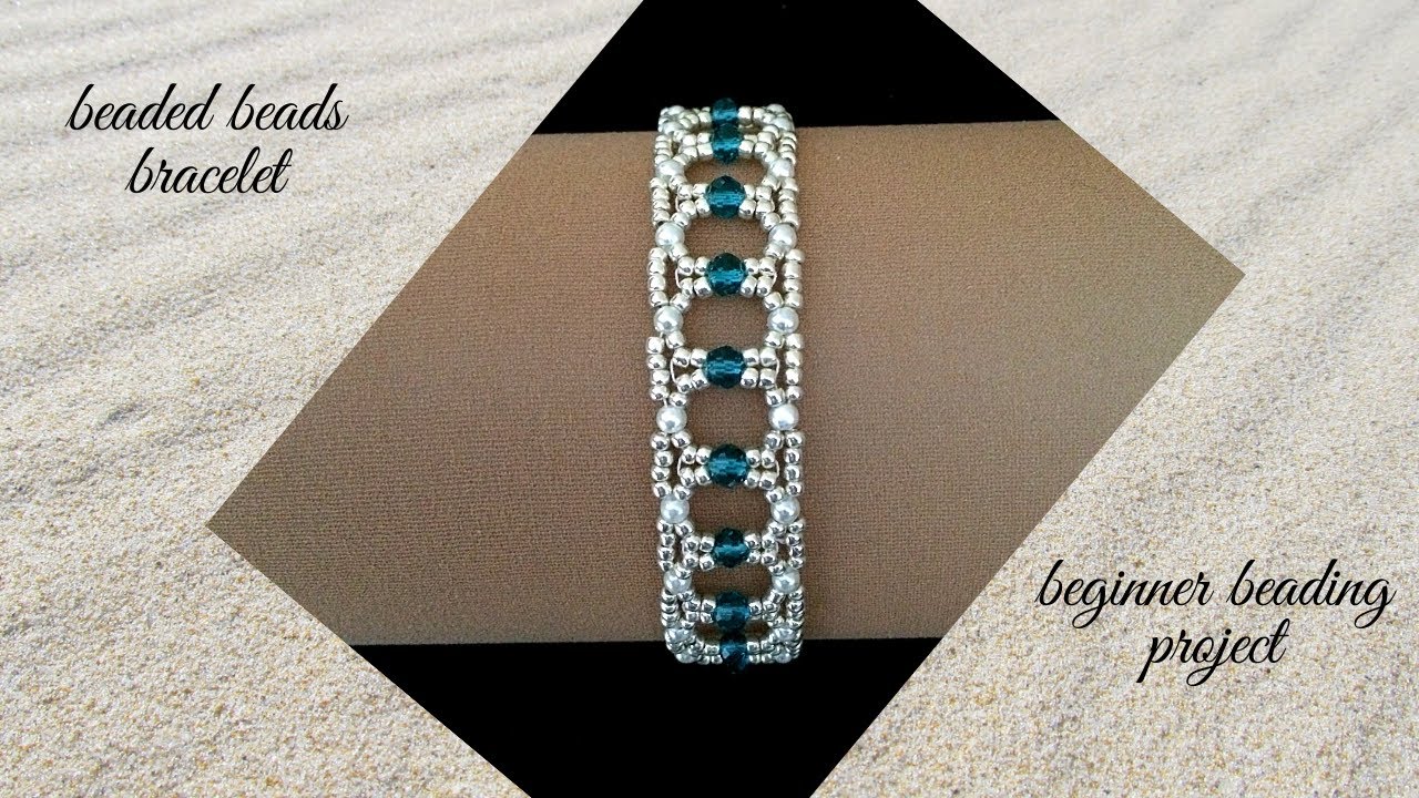 DIY beaded beads bracelet with seed beads and rondelle beads-elegant design. Beaded jewelry