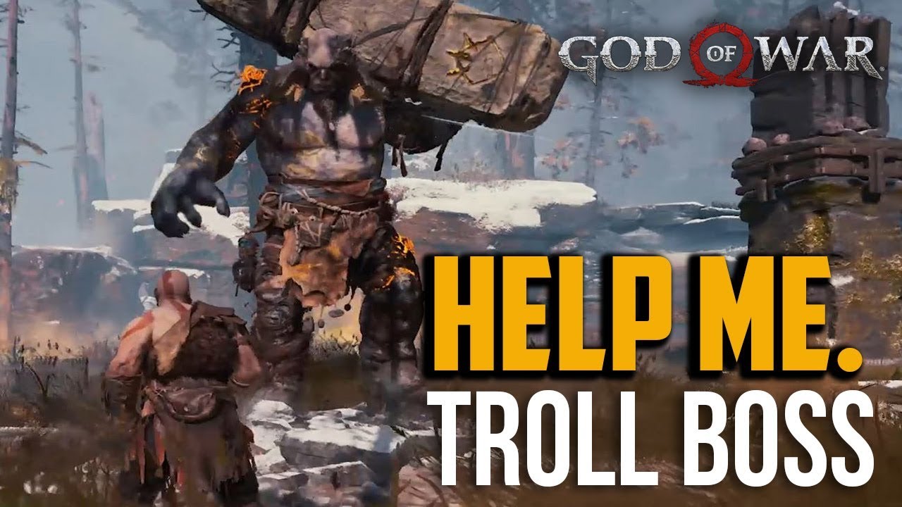 God of War PS4 : How to Beat First Boss on Give Me God Of War Difficulty (Troll Boss)