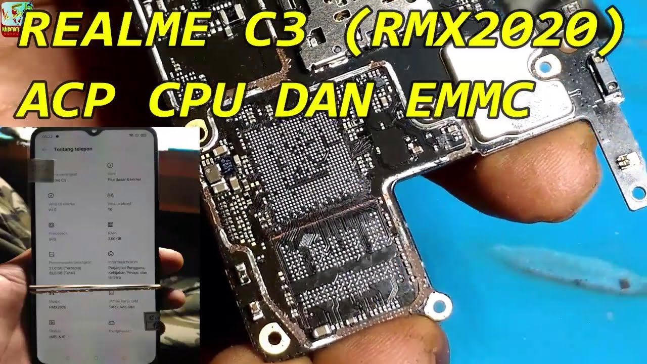 Realme C3 MATOT ACP CPU cetak tanpa plat BGA dan timah pasta new metode rebuild CPU dan emmc