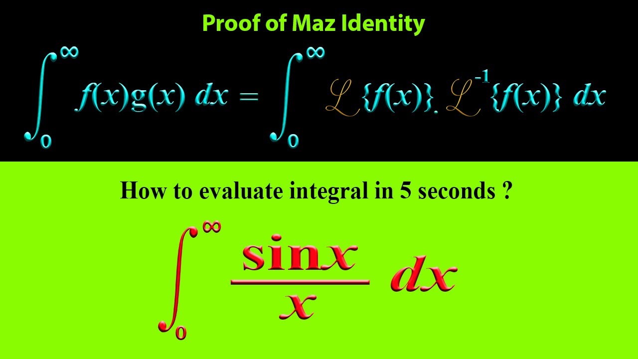 Proof of Maz Identity | Integral sinx/x from 0 to infinity in 5 seconds