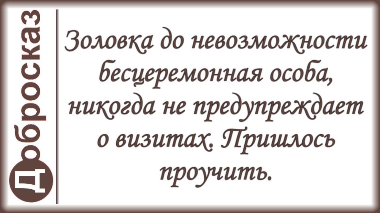 Золовка до невозможности бесцеремонная особа, никогда не предупреждает о визитах. Пришлось проучить.