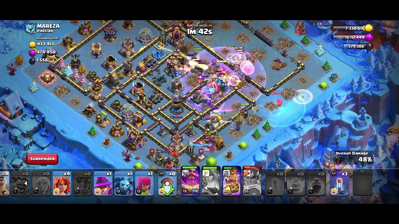 3 stars attack with new meteor golem COC