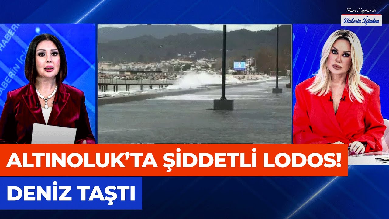 Altınoluk'ta Şiddetli Lodos Fırtınası! Denizle Kara Birleşti, İşletmeler Sular Altında Kaldı!