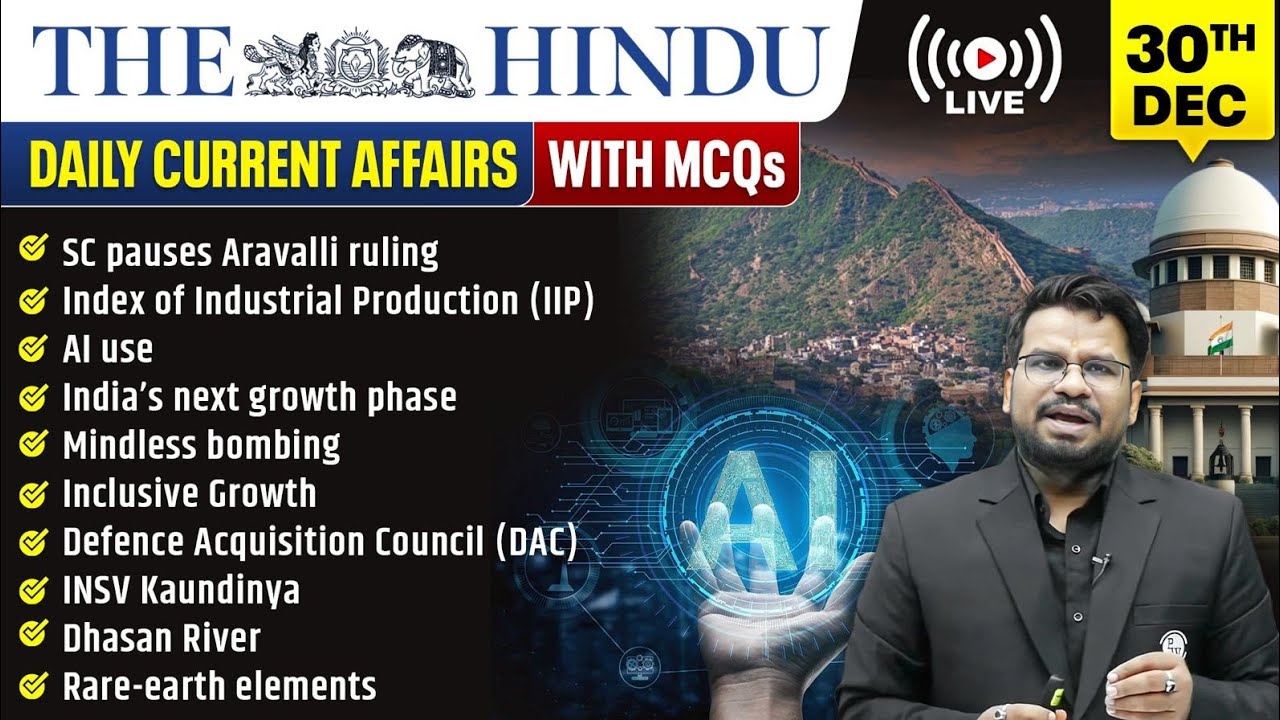 The Hindu Analysis | 30th December 2025 | The Hindu NewsPaper  - Practice Questions | Prashant Sir