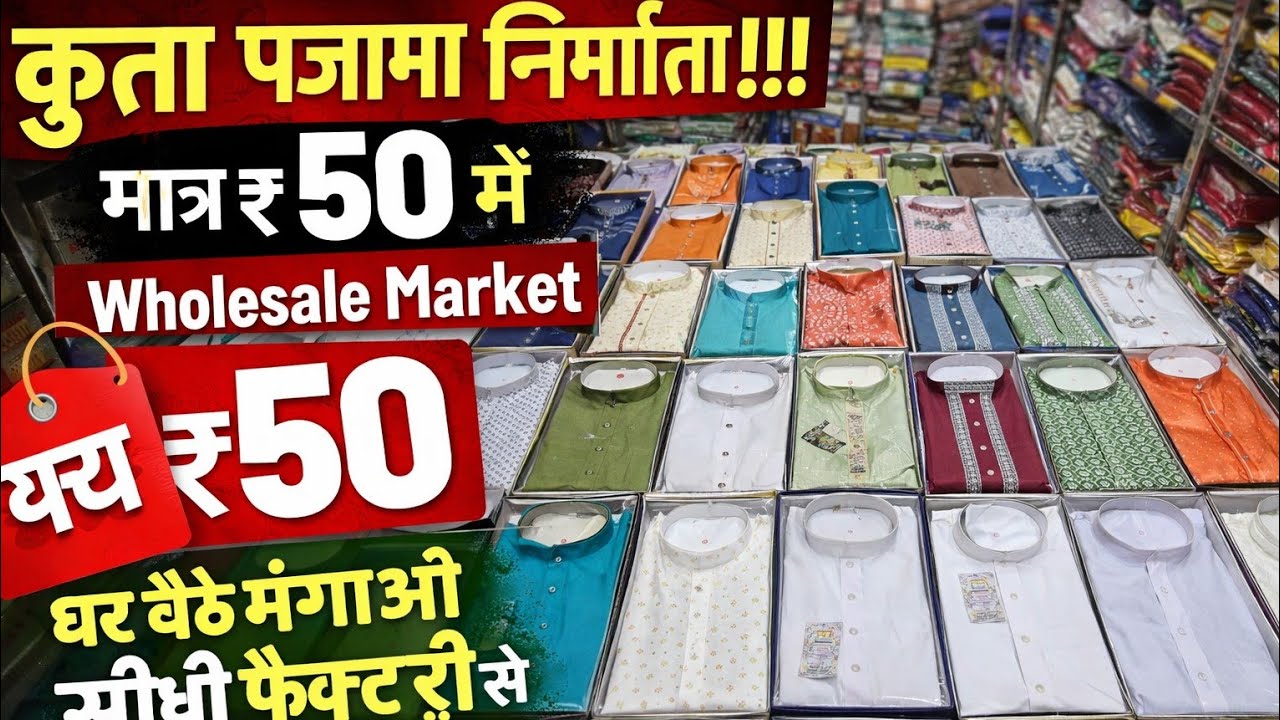मात्र ₹50 में कुर्ता पजामा kurta pajama manufacturer kurta pajama wholesale market