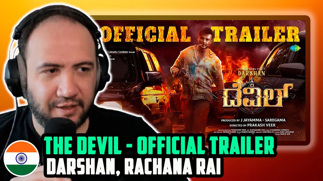 🇮🇳 Дьявол - Официальный трейлер | Даршан, Рачана Рай | Пракаш Вир | Б Аджаниш | Реакция продюсера