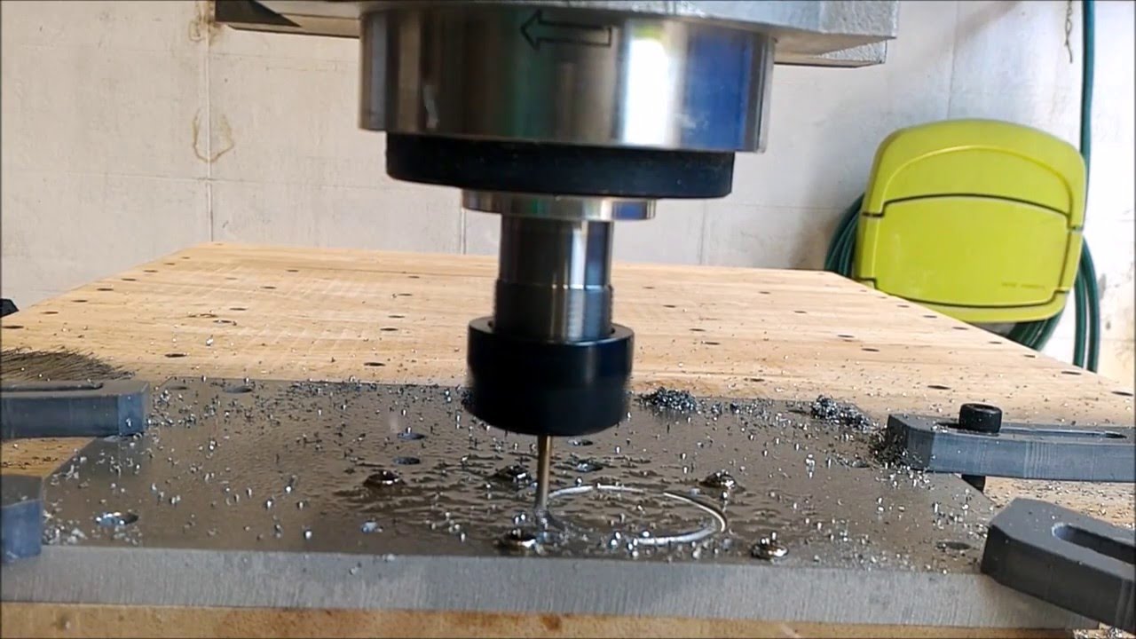CNC test cutting aluminum 5083 with single flute end mill