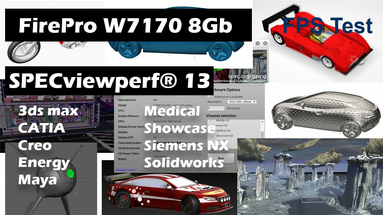 AMD FirePro W7170 8Gb (Laptop) SPECviewperf 13 fps test