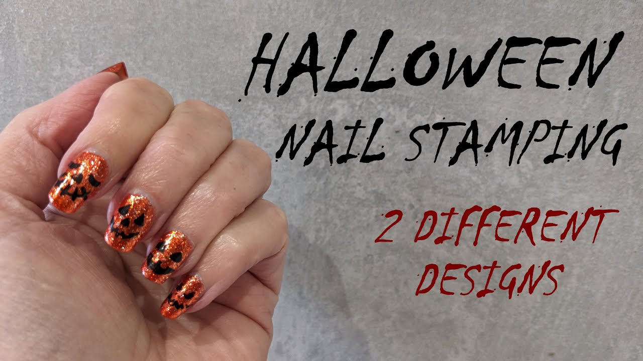 HALLOWEEN NAILS & MY NAIL STAMPING ATTEMPT/ NAIL ART 🎃🦇🕷️👻