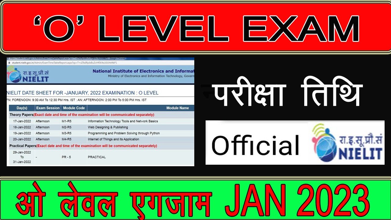 o level exam time table jan 2023