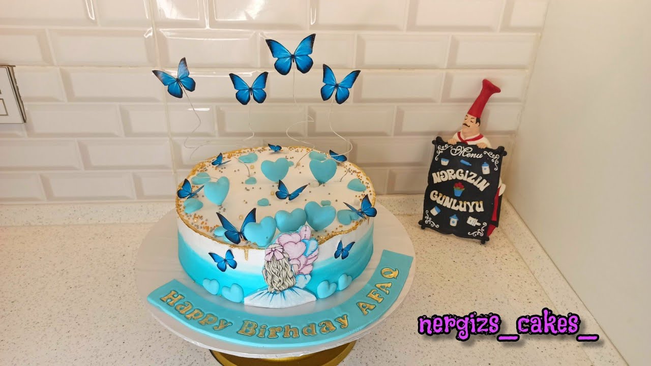 Qızlar üçün ad günü tortu,Ən asan  və gözəl tort🍰