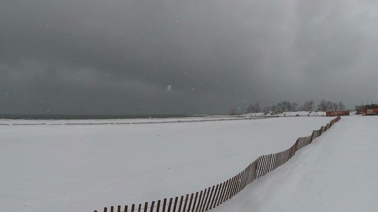 Winter pics from Silversides House Muskegon Airbnb, snowstorm on a Lake Michigan beach, coffee shop
