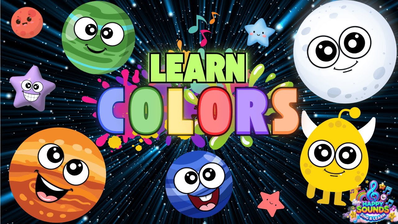 Space Colors - Color Learning Song for Toddlers with planets, stars, aliens etc. from HAPPY SOUNDS!