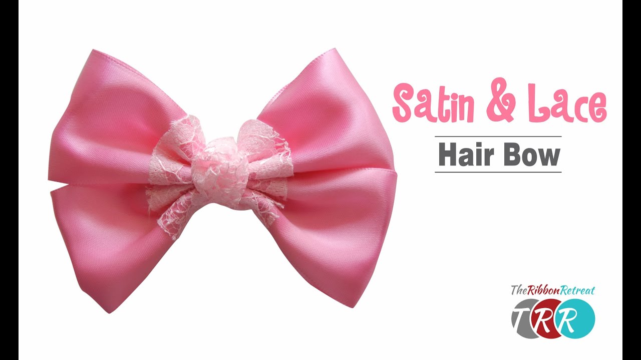 How to Make a Satin and Lace Hair Bow - TheRibbonRetreat.com