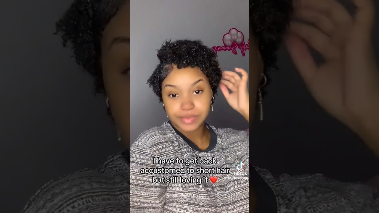 How I style my T.W.A   Tiktok: @hairbyrhema #curlyhair #twa #shorthair #hairstyles #tiktok