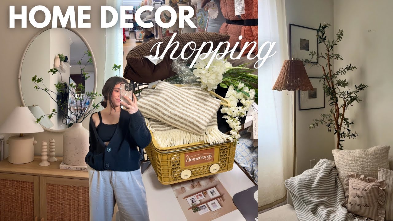 VLOG💐 HOME DECOR SHOP WITH ME! homegoods, tjmaxx, hobby lobby