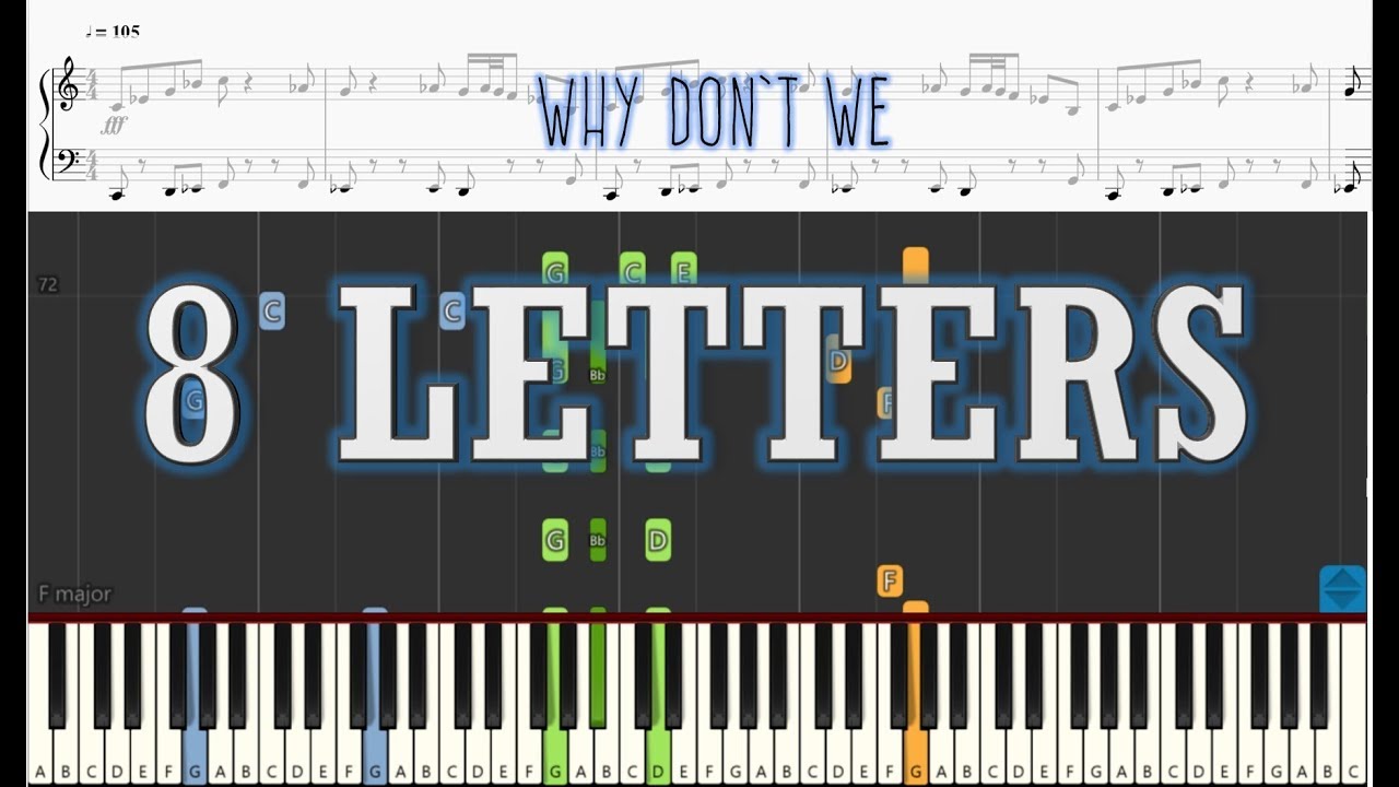 Why Don't We - 8 Letters - Piano Tutorial w/ Sheets