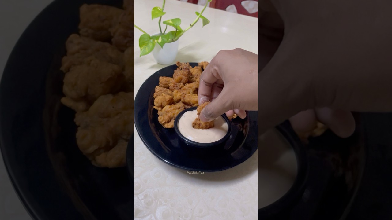 Crispy Popcorn Chicken🍗💢 #feastwithyaz #chickenpopcorn #cooking #food #recipe #shorts #reels