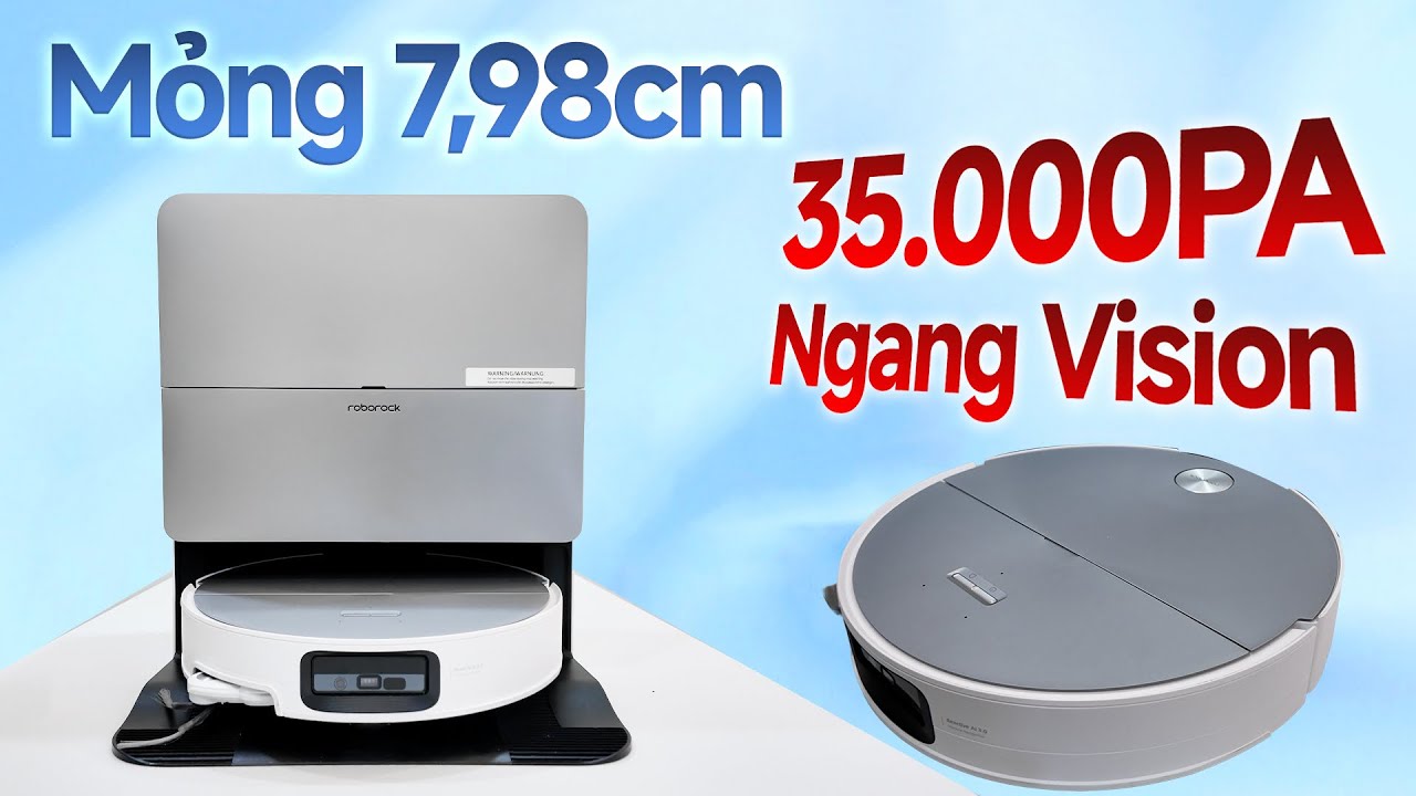 Giá ngang một chiếc Vision: leo bậc kép 8.5cm, lực hút 35.000Pa - Roborock Saros 20 Sonic