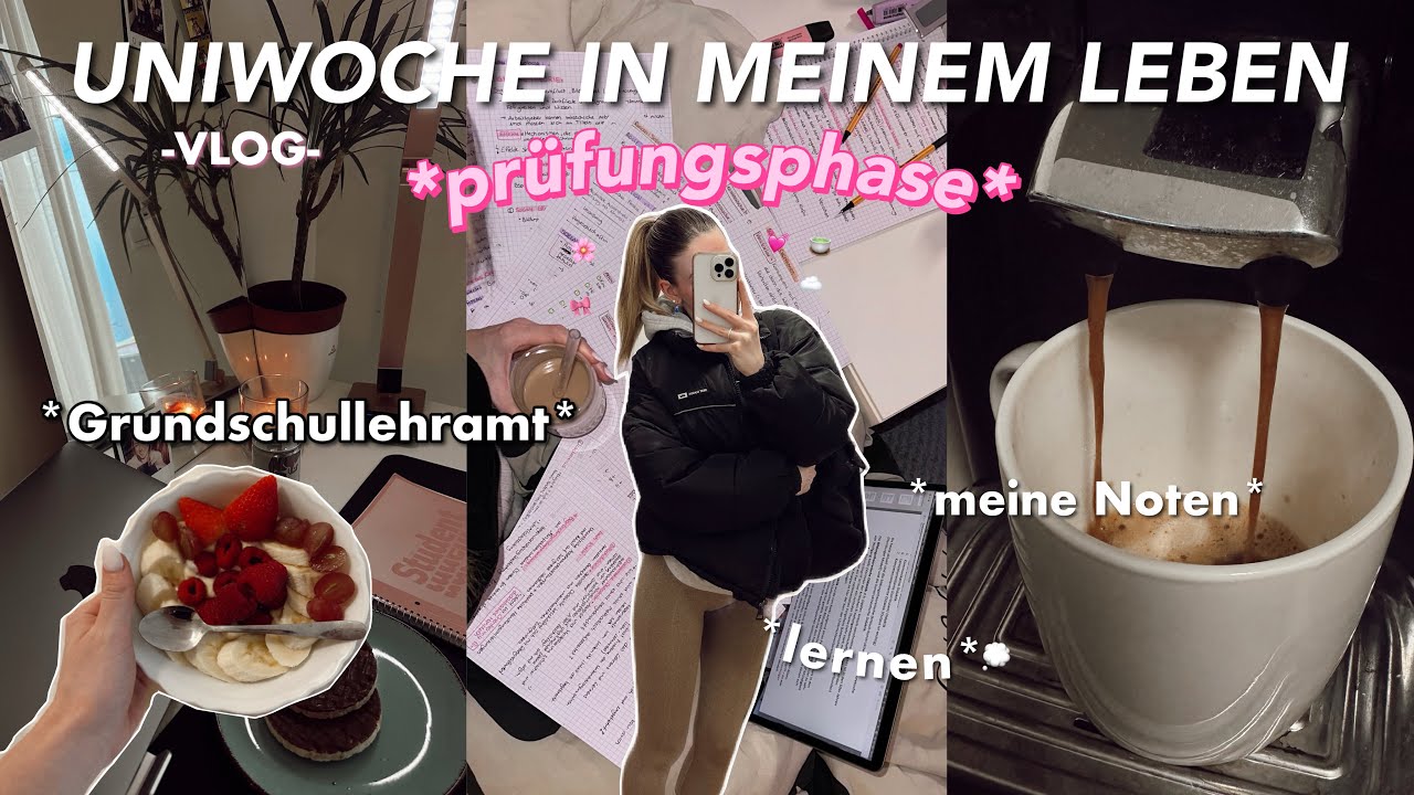 Prüfungsphase 🍵 Uniwoche *VLOG* | Grundschullehramt Studium, lernen, Noten ☁️