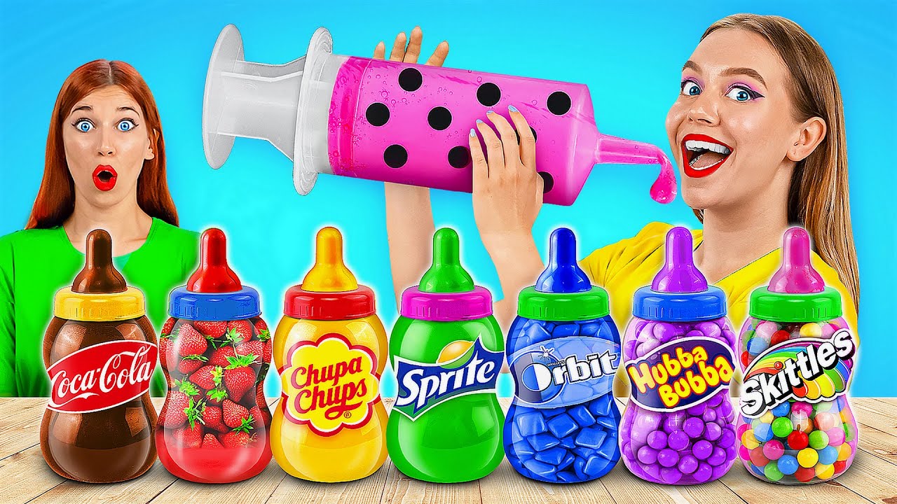 Flasche S&uuml;&szlig;igkeiten Gelee Challenge #2 | Mukbang mit Farbigen Flaschen von Multi Do Challenge