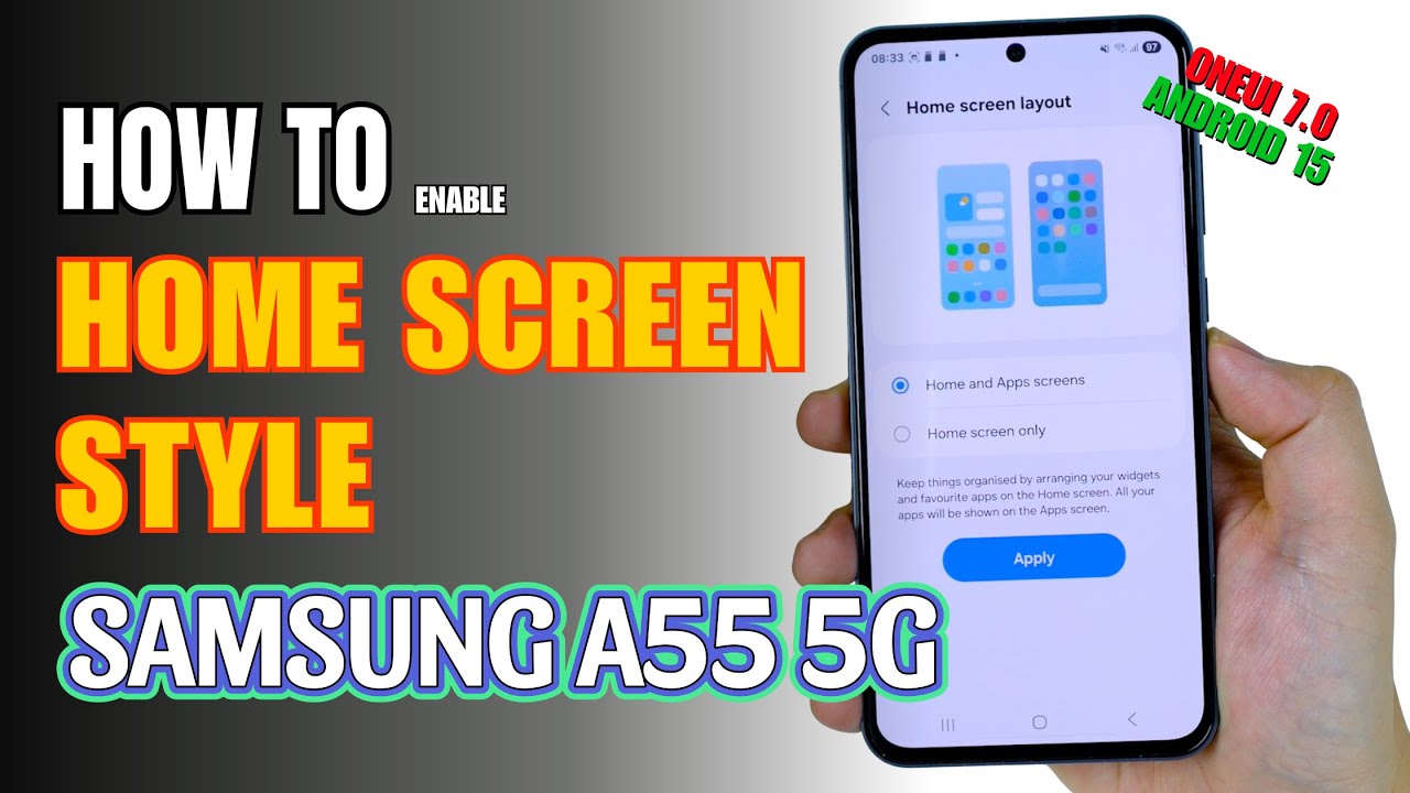 How to change Home Screen style on Samsung Galaxy A55 5G