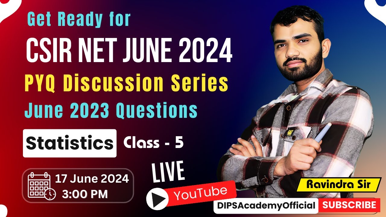 CSIR NET Statistics PYQ Discussion Series by Ravindra Sir - Class 5 | CSIR NET June 2023 Questions