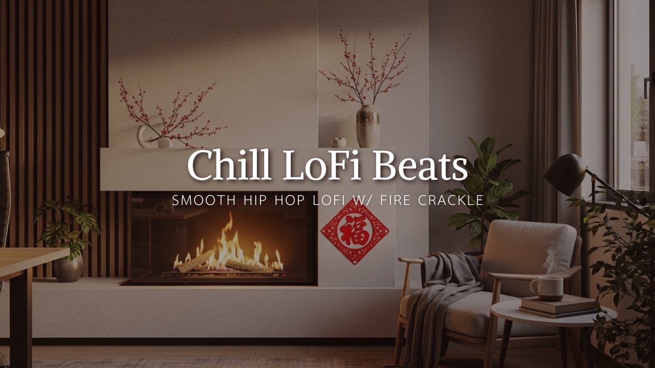Cozy Lunar LoFi Fireplace Mix 🔥🌙 Smooth Beats for Calm & Comfort