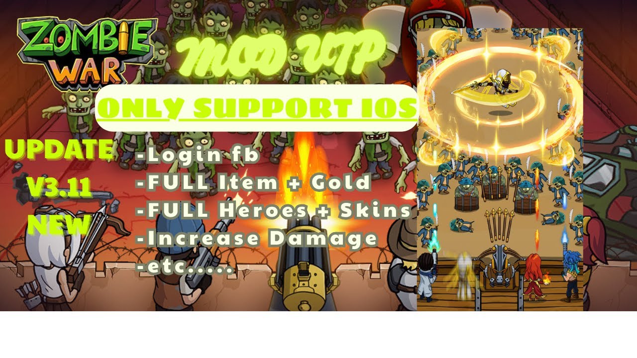Zombie War Idle Defense Hack/Mod Full Antiban For IOS | New v3.11