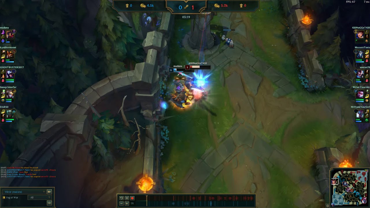 LOL Season 9 - Viktor vs Garen and little bit of LUCK