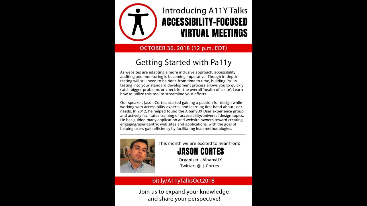 Getting Started with Pa11y - Jason Cortes (A11yTalks - Oct 2018)